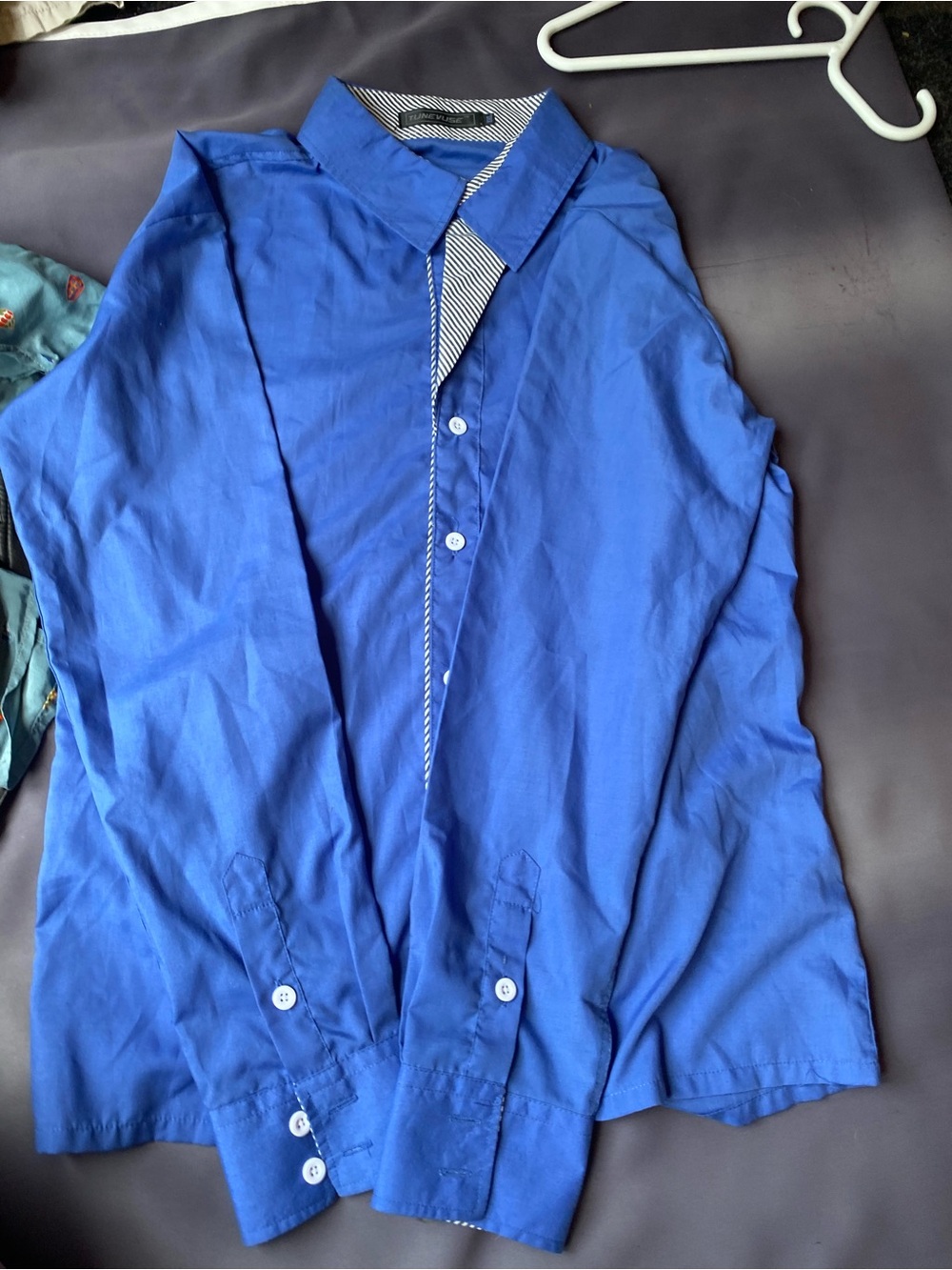 Men's Classic Blue Dress Shirt - Long Sleeve